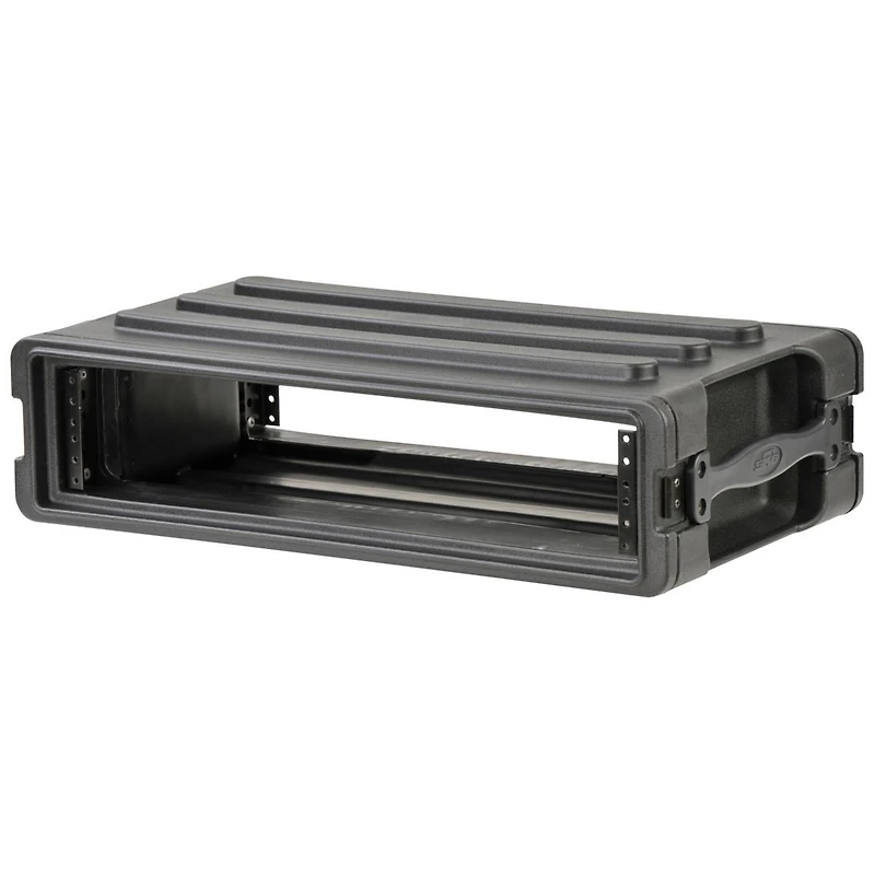 Skb 2U Roto-Molded Shallow Rack Case with Steel Rails