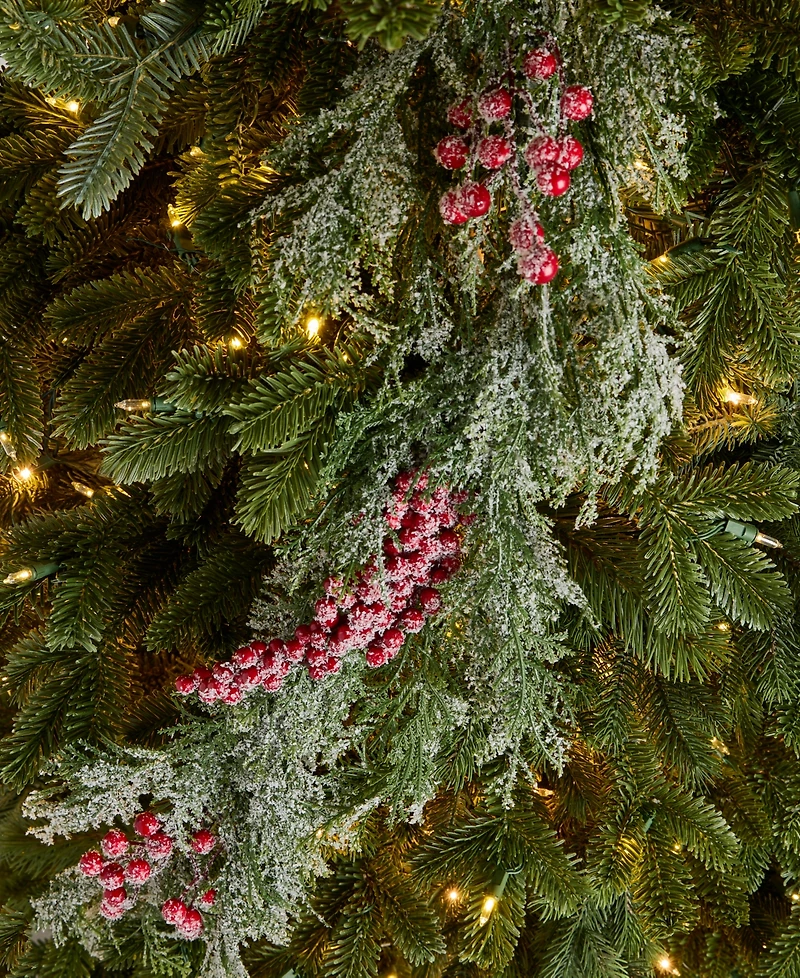 Holiday Lane Cozy Cabin Flocking Cedar Berries Pick, Macy's Exclusive