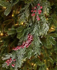 Holiday Lane Cozy Cabin Flocking Cedar Berries Pick, Macy's Exclusive