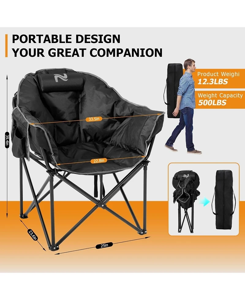 Aboron 2-Pack Oversized Heated Camping Chairs