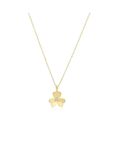 The Lovery Clover Petal Cz Necklace 14K Gold-Plated Sterling Silver