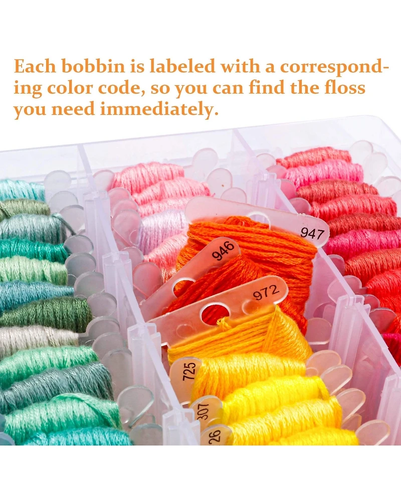 Gnuadz 403 Pack Embroidery Floss Set 250 Colors Cross Bracelet Thread Tool Box