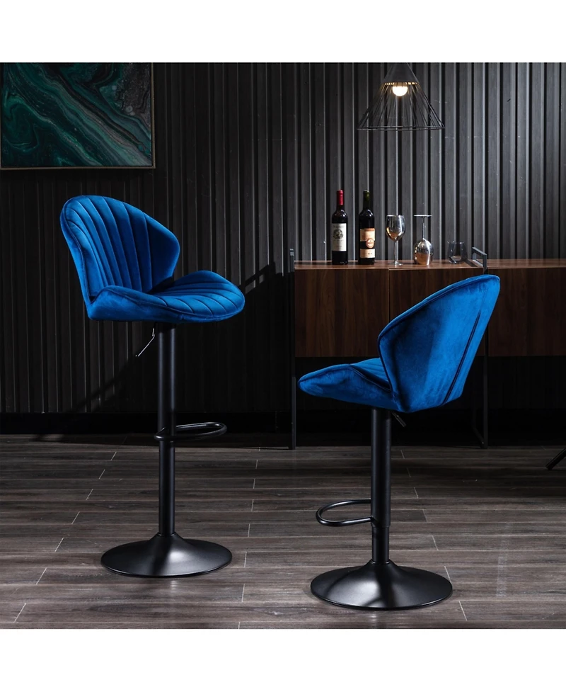 flynama Adjustable Counter Height Bar Stools Set of 2 with Back and Footrest