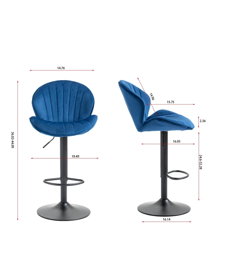 flynama Adjustable Counter Height Bar Stools Set of 2 with Back and Footrest