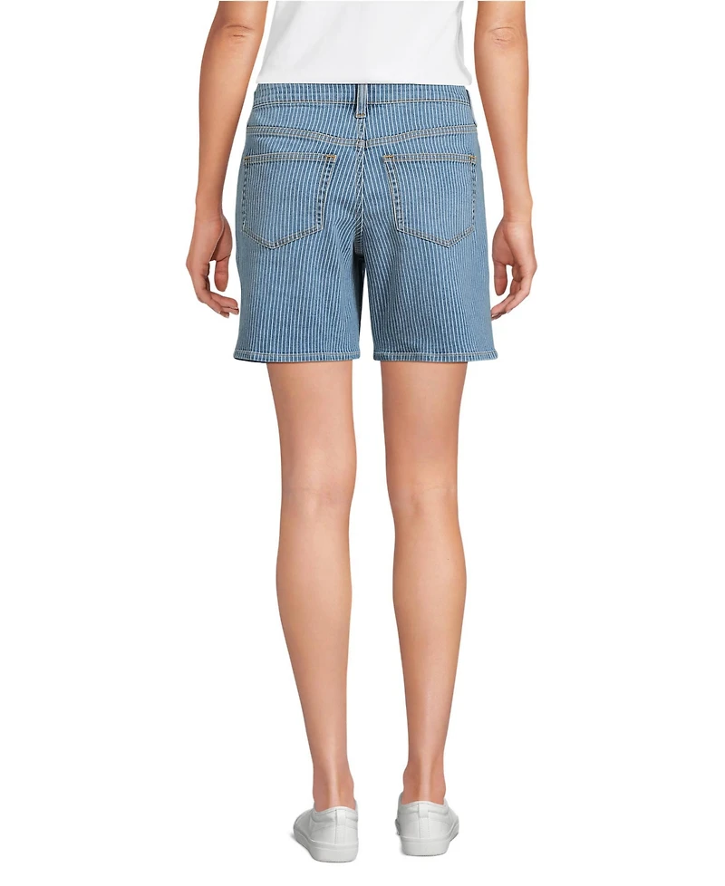 Lands' End Women's Soft Denim Mid Rise 7" Jean Shorts