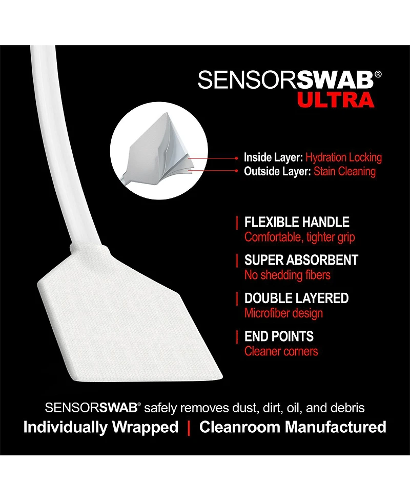 Photographic Solutions Swab Ultra Cleaning Tool for Dx/Aps-c Sensor, 100-Pk