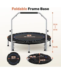 Bcan Foldable Rebounder Trampoline, 330LBS with Adjustable Padded Handle for Indoor/Outdoor Training