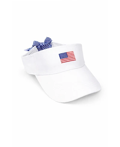 Bits & Bows Girls and American Flag Bow Visor