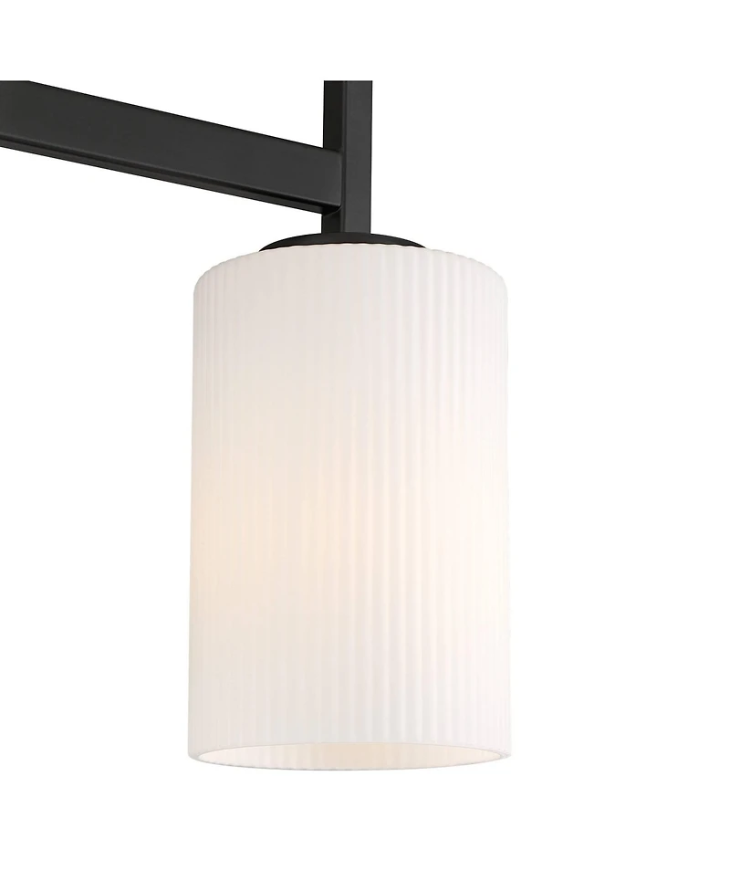 Possini Euro Design Possini Euro Nanni 22"W Matte Black Fluted Glass 3-Light Bath Light