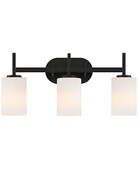 Possini Euro Design Possini Euro Nanni 22"W Matte Black Fluted Glass 3-Light Bath Light