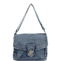 Luma Denim Flap Shoulder Bag Crossbody Purse Casual Blue Jean Handbag Adjustable Strap Everyday Small Messenger Bag