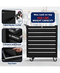 gaomon 7-Drawer Portable Tool Storage Cart, Rolling Tool Chest Cabinet, Lockable Toolbox Organizer