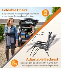 Yiortwo Zero Gravity Recliner Chair Folding Outdoor Lounge with Cushion