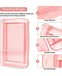 Danrong Plastic Pencil Box Large Capacity Double Layer, Hard Case with Snap Lid for Kids Adults School Office