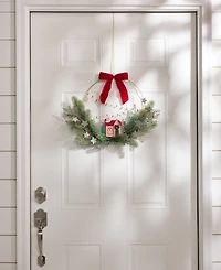 Holiday Lane Whimsy House in Greenery Led Half Wreath, Macy's Exclusive