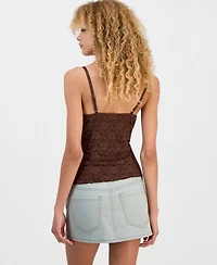 Madden Girl Juniors' Ribbon-Trim Lace Cami