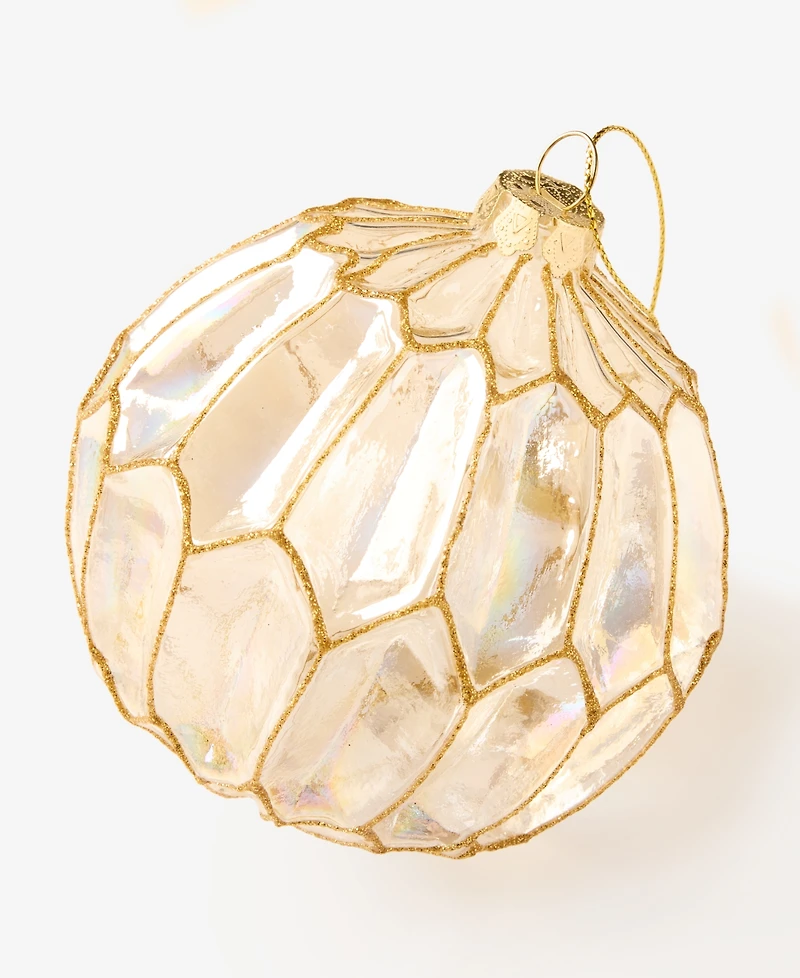 Holiday Lane Berry Tones Gold Molded Ball Ornament, Macy's Exclusive