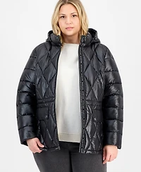 Michael Kors Plus Hooded Packable Puffer Coat