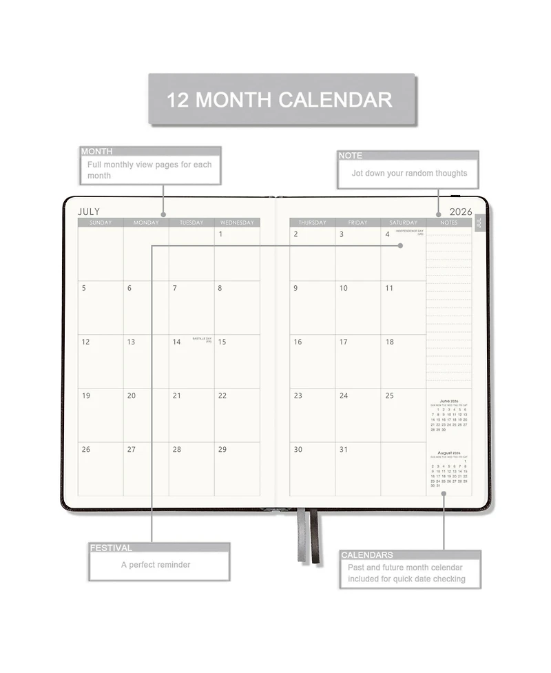 Gnuadz 2026 Planner Weekly Monthly Daily Leather Hardcover