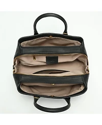 Susu Luna Pebbled Leather Top Handle Satchel Bag for Women Structured Crossbody Shoulder Handbag