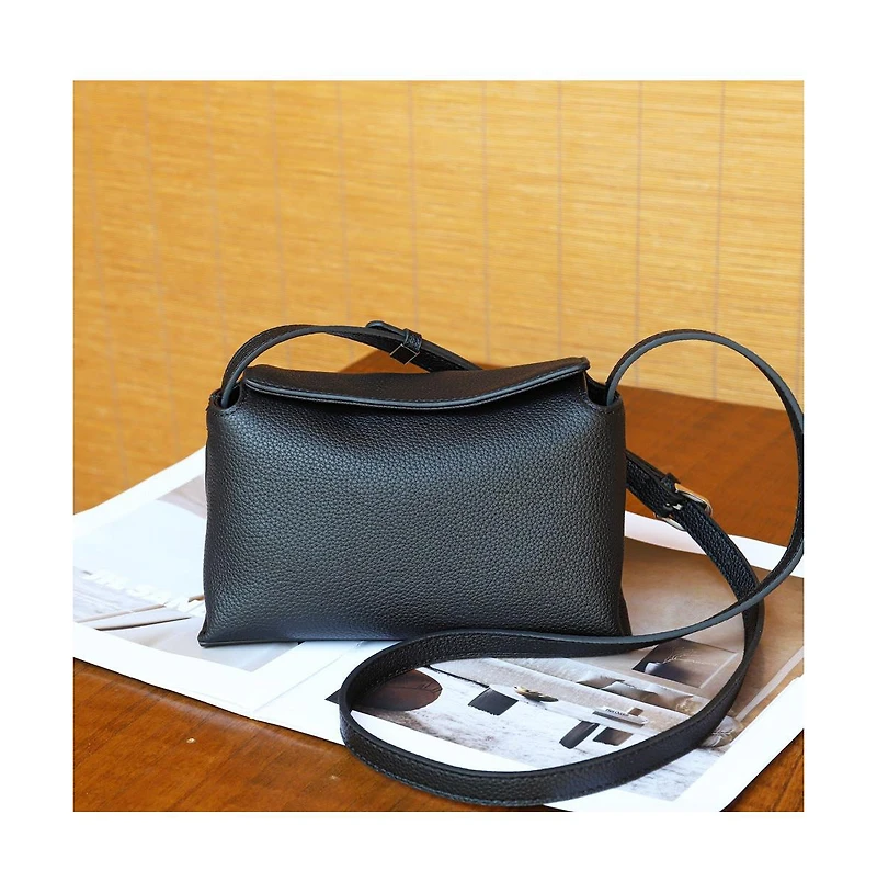 Susu Ivy Small Pebbled Leather Crossbody Bag Minimalist Shoulder Lightweight Everyday Purse for Women