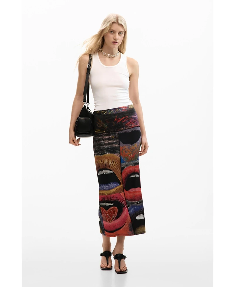 Desigual Women's Printed Knit Skirt