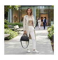 Susu Aria Genuine Leather Small Barrel Satchel Bag Top Handle Mini Boston Crossbody Purse