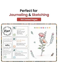 Gnuadz Pretty Lined Journal Hardcover Leather A5 College Ruled Notebook Pastel Garden