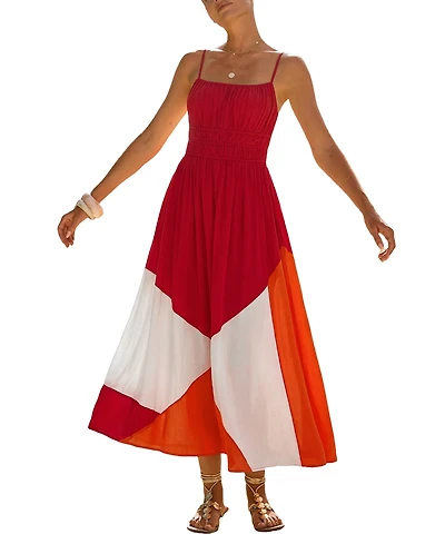 Cupshe Women's Sunny Honey Colorblock Maxi Beach Dress