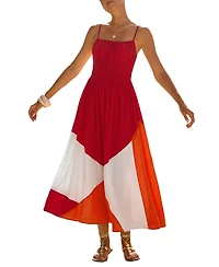Cupshe Women's Sunny Honey Colorblock Maxi Beach Dress