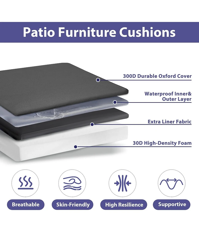 Gnuadz Outdoor Chair Cushions Waterproof Patio Seat Pads With Handle Ties Floral