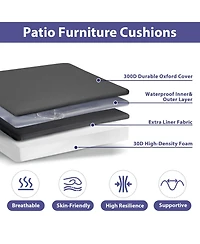 Gnuadz Outdoor Chair Cushions Waterproof Patio Seat Pads With Handle Ties Floral