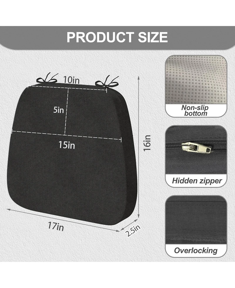 Gnuadz Chair Cushions Dining Waterproof Non-slip Foam Pads With Ties