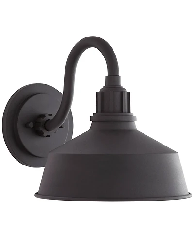 Franklin Iron Works Arnett Rustic Industrial Farmhouse Outdoor Barn Light Fixture Gooseneck 10 1/2inches for Exterior Deck House Porch Patio Outside