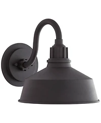 Franklin Iron Works Arnett Rustic Industrial Farmhouse Outdoor Barn Light Fixture Gooseneck 10 1/2inches for Exterior Deck House Porch Patio Outside