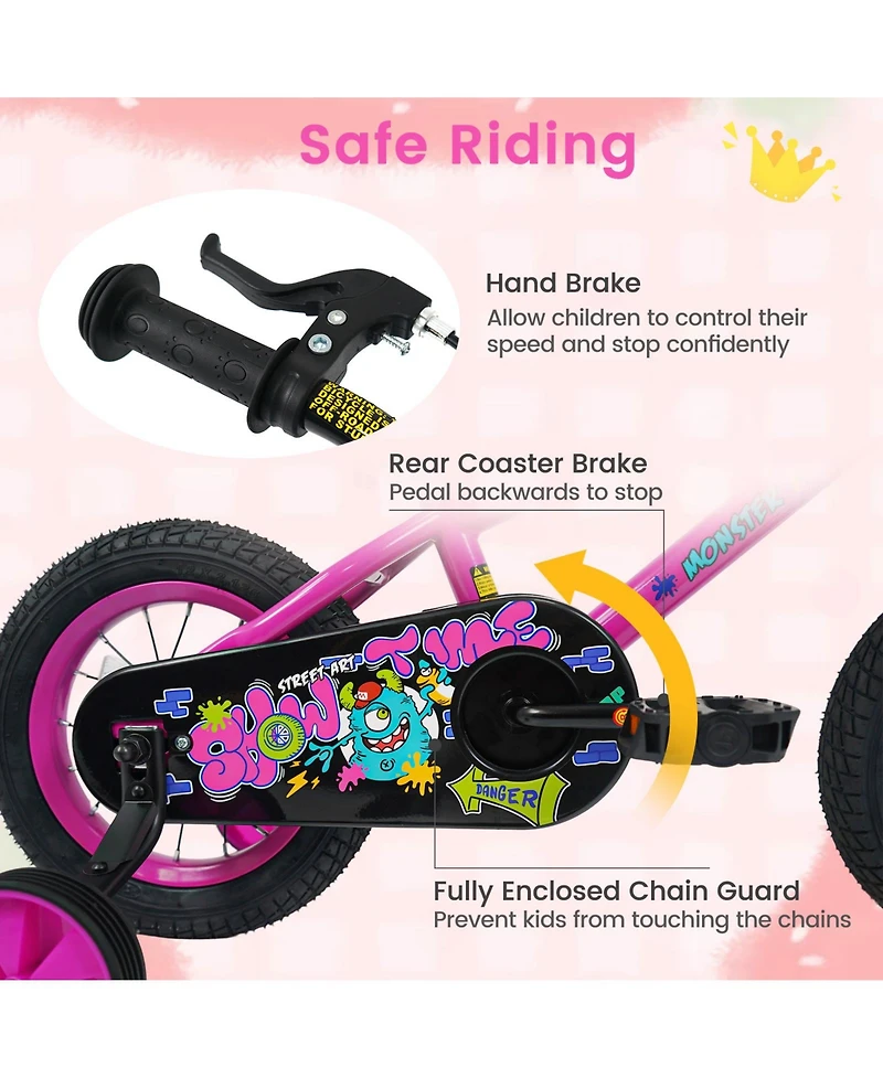 Slickblue Kids Bicycle with Training Wheels
