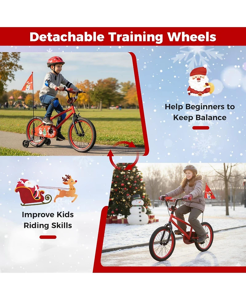 Slickblue Kids Ride On Bike with Music and Flag, Adjustable Toddler Bicycle