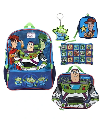 Toy Story Boys' and Girls' Backpack, Lunch Bag, Pencil Case, Key Chain and Coin Pouch, 5-Piece Set