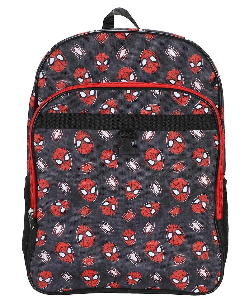 Spider-Man Boys' All Over Print Backpack, Lunch Bag, Pencil Case and Key Chain, 4-Piece Set