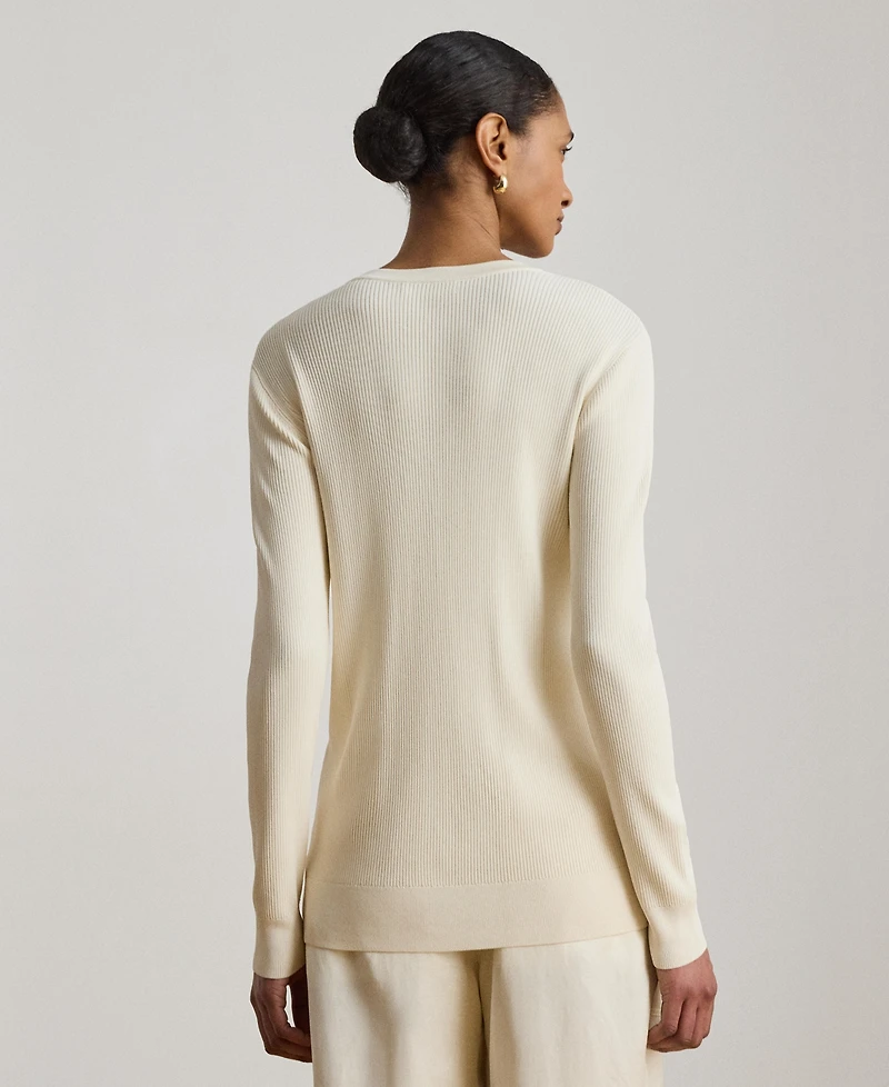 Lauren Ralph Women's Slim-Fit Long-Sleeve Cardigan Sweater