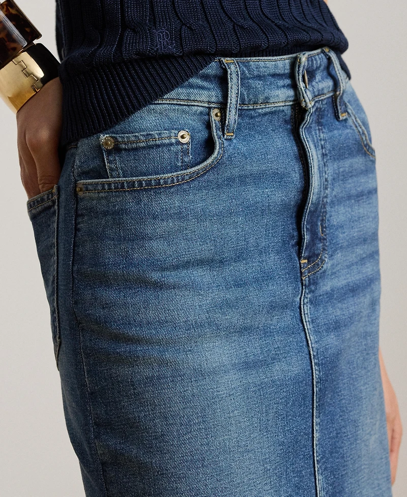 Lauren Ralph Women's Denim Pencil Skirt