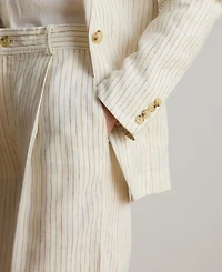 Lauren Ralph Women's Pinstripe Notch Lapel Long-Sleeve Blazer