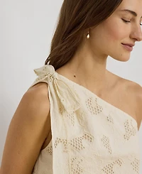 Lauren Ralph Women's One-Shoulder Tie Detail Blouse
