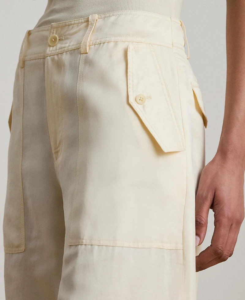 Lauren Ralph Women's Shantung Barrel Cargo Pants
