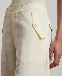 Lauren Ralph Women's Shantung Barrel Cargo Pants