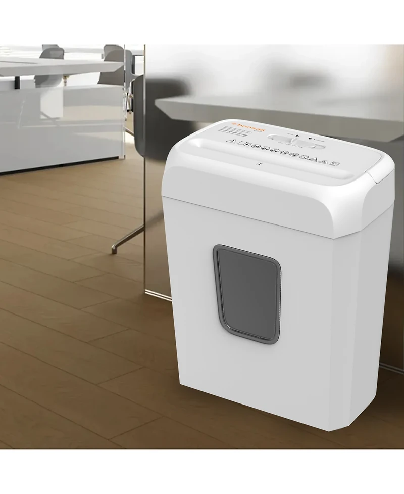 Bonsaii Quiet Cross-Cut Shredder, Ideal for Home Offices, Low-Noise Shredder, 6 Sheets at Once, Perfect for documents, Mail & Staples, 3.4-Gallon Wast