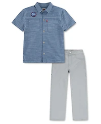 Levi's Boys' 4-7 Chambray Top and Pants,2-Piece Set