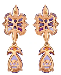 Le Vian Multi-Gemstone & Nude Diamond (1/8 ct. t.w.) Drop Earrings in 14k Strawberry Gold