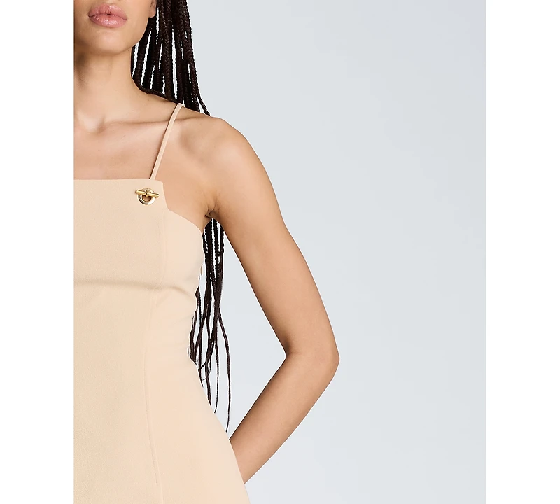Kenneth Cole Women's Square Neck Grommet Midi Dress