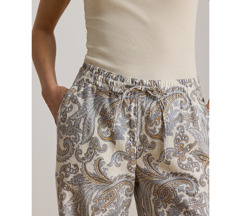 Lauren Ralph Petite Paisley Wide-Leg Pants
